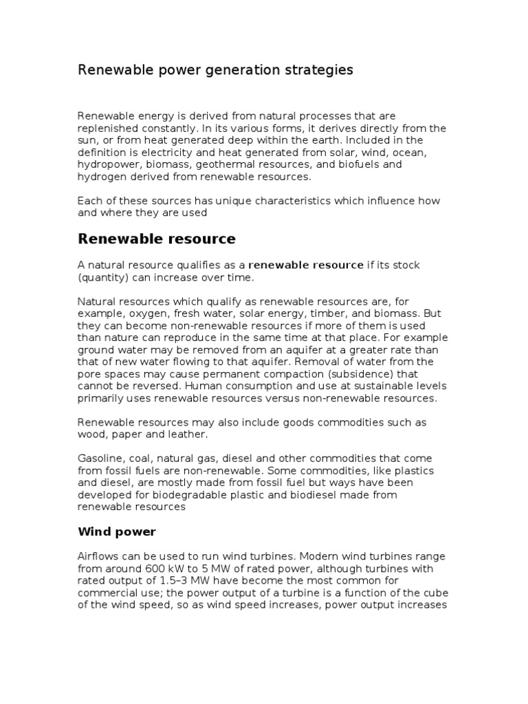 Renewable Power Generation | PDF | Renewable Energy | Wind Power
