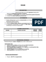 Resume of A Doctor Proforma