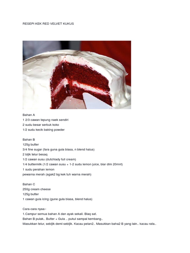 Resepi Kek Red Velvet Kukus Pdf