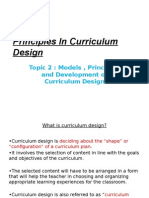 Principles Models Curriculum Design