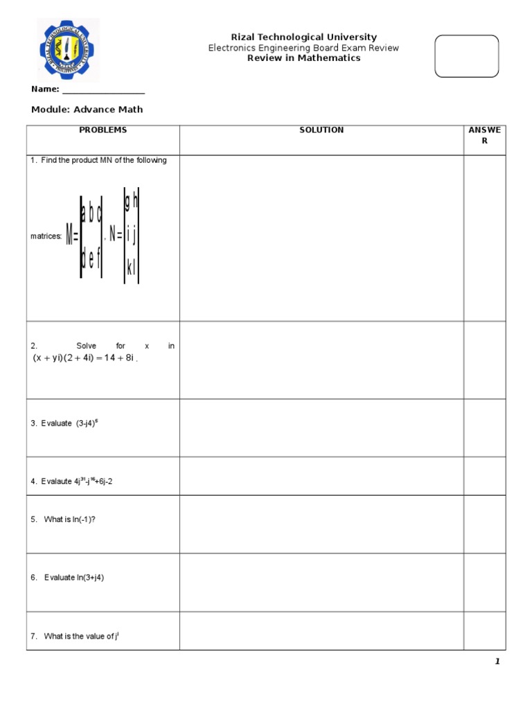 Example math problems image