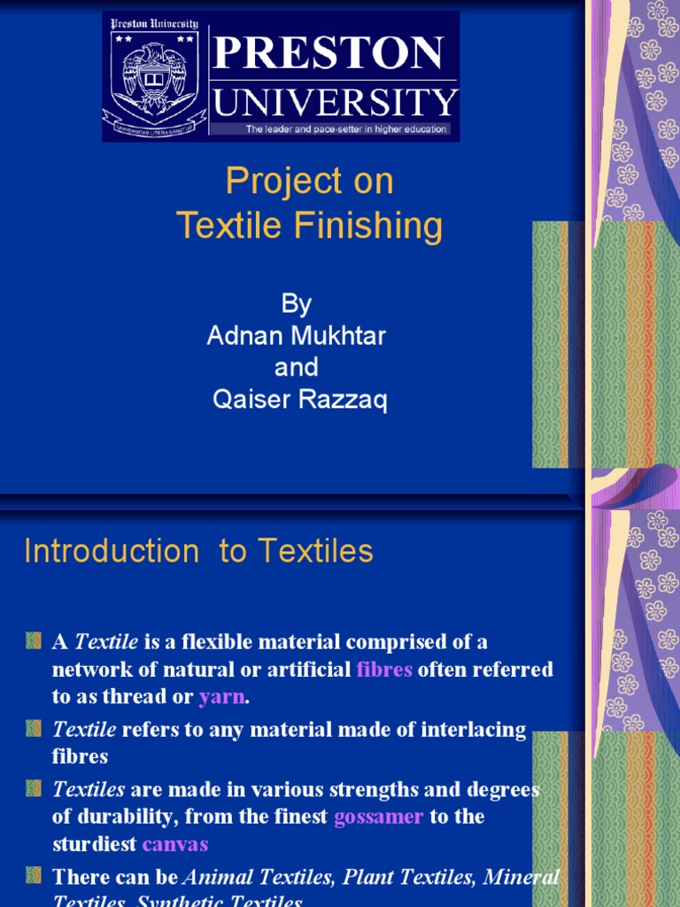 Textile Finishing Processes Explained | PDF | Textiles | Dye
