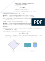 Examen - Cálculo I (2012)