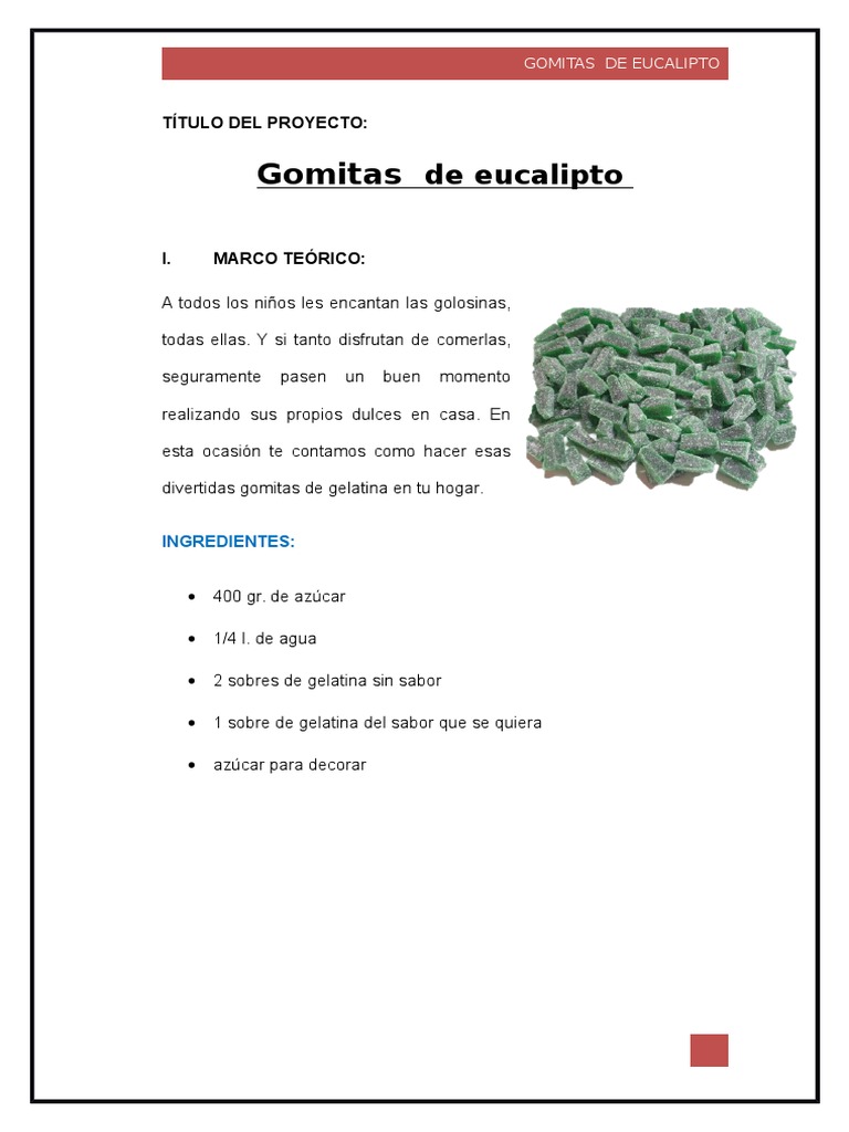 Gomitas de Eucalipto Asignacion | PDF | Eucalipto | Malaria