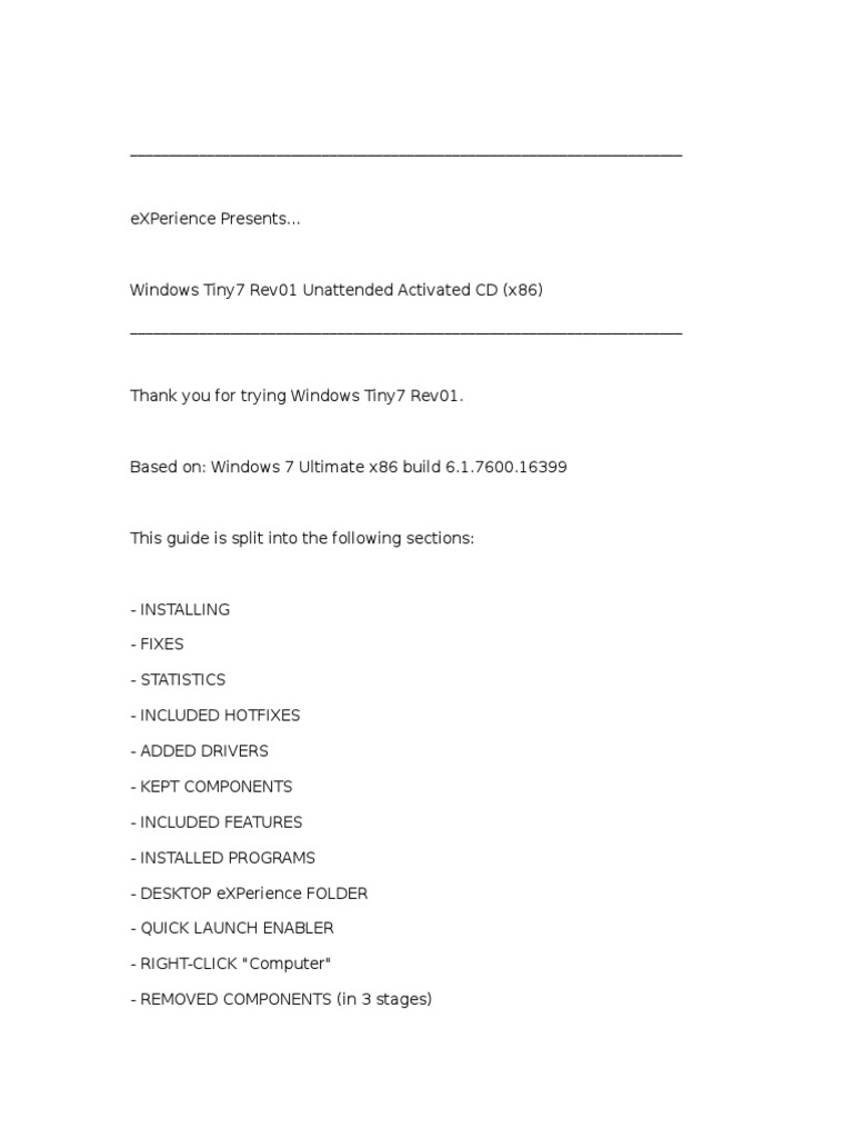 Windows Tiny7 Rev01 Installation Guide | PDF | Remote Desktop Services ...