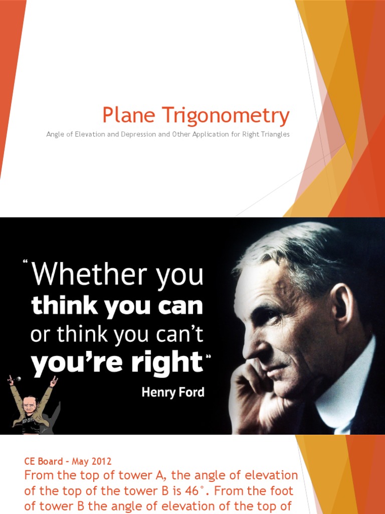 Plane Trigonometry Applications and Problems | PDF | Teaching Methods ...