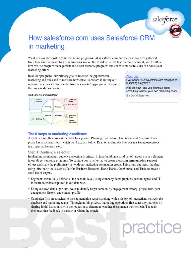 How Salesforce - Com Uses Salesforce CRM in Marketing | PDF ...