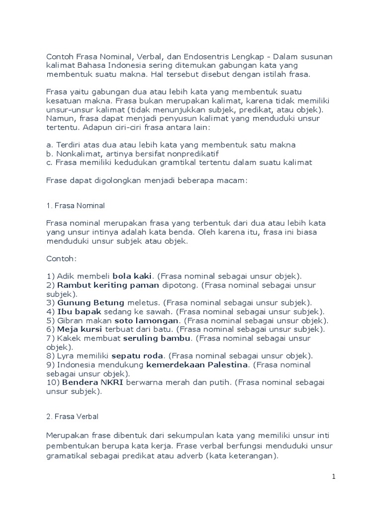 Contoh Frasa Nominal Pdf