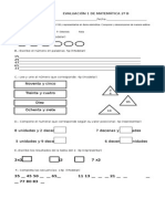 Evaluación 1 de Matemática 2º B