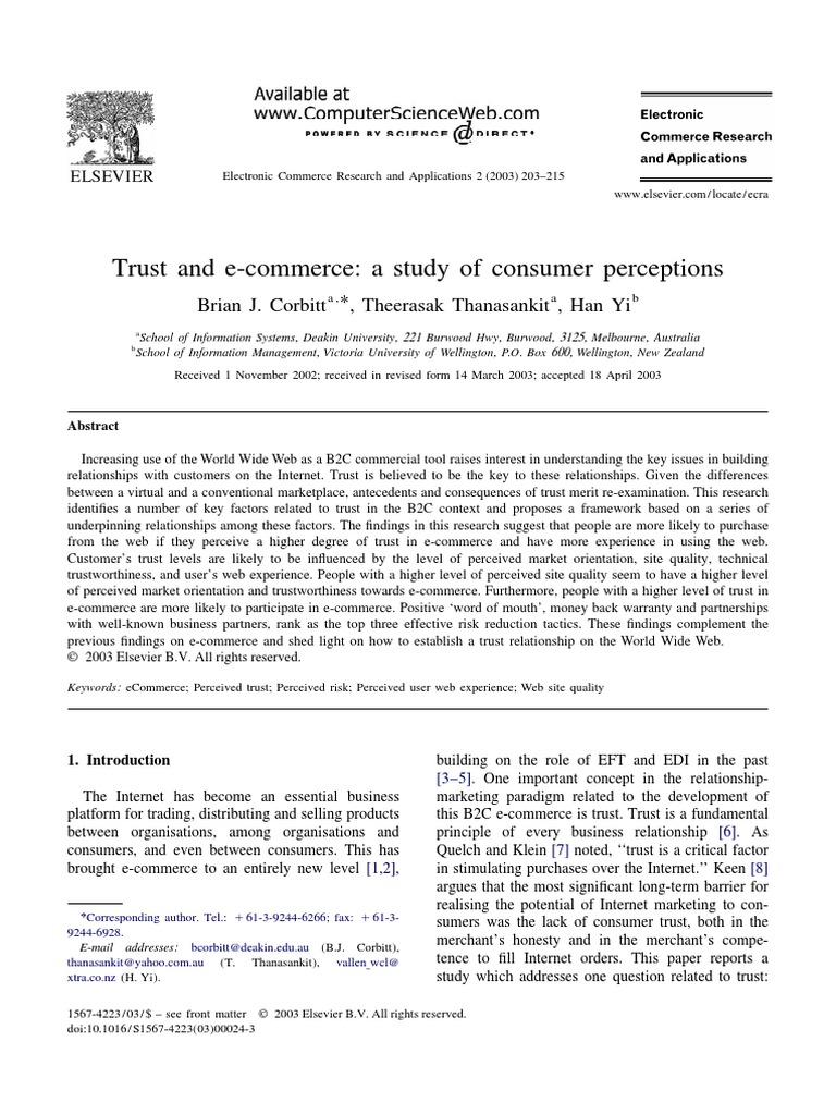 E Commerce and Trust | PDF | Business