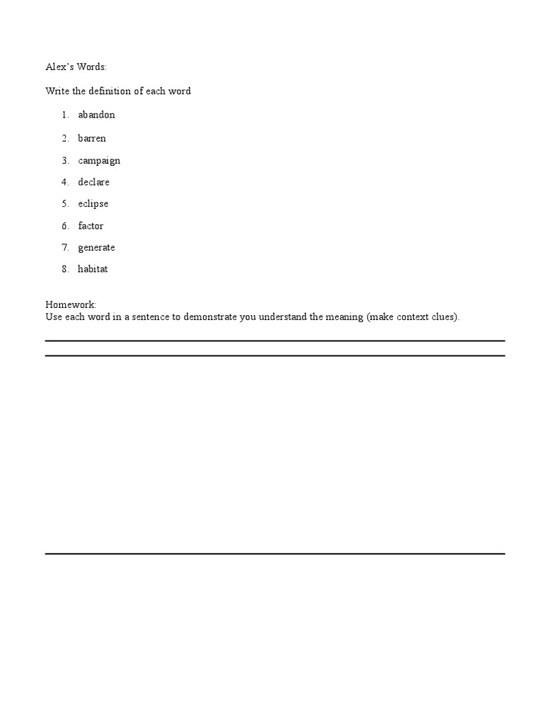 Vocabulary Definitions & Usage Guide | PDF | Language Arts & Discipline