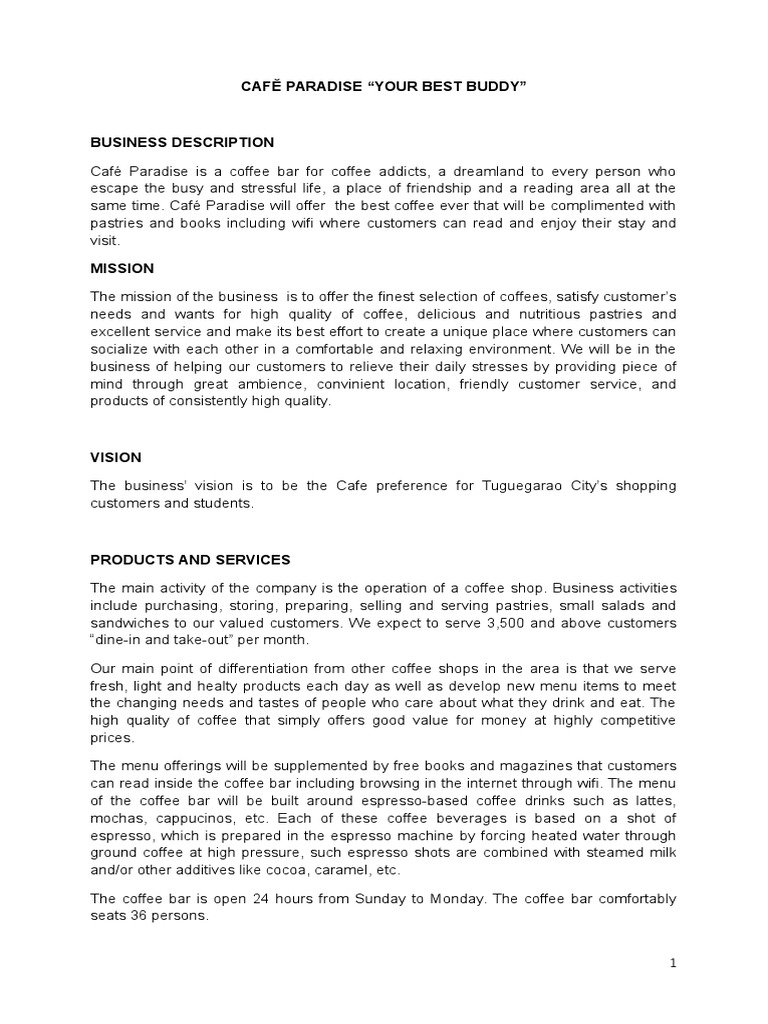 Coffee Shop Example PDF