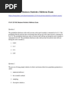 STAT 125 HK Business Statistics Midterm Exam