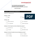 Questionnaire To Evaluate Training Effectiveness