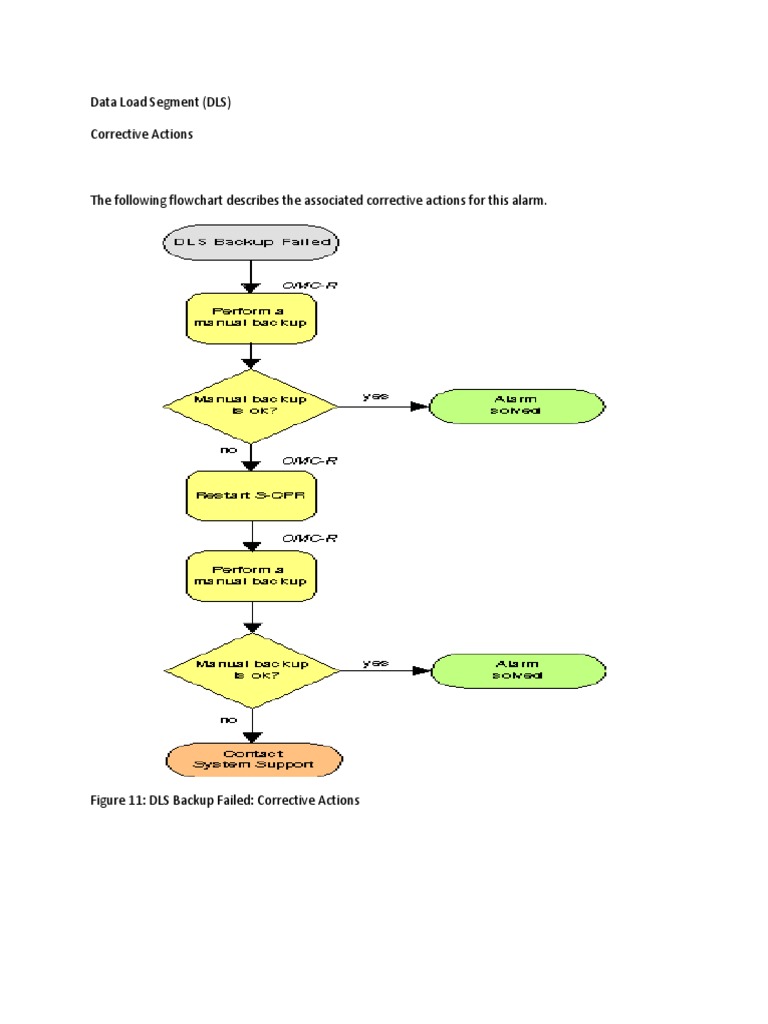 DLS Backup Failed: Corrective Actions Guide | PDF