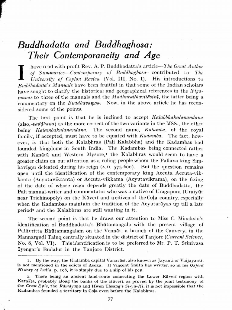 Buddhadatta Buddhagosa PDF | PDF | Buddhist Texts | Indian Religions
