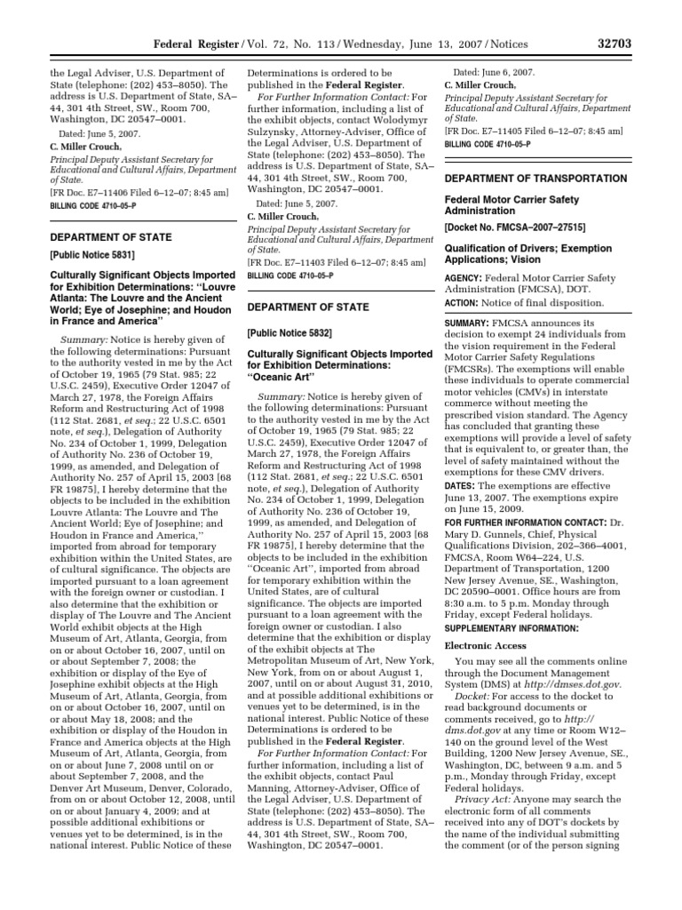 Notice Arms Export Control Act Louvre Atlanta The Louvre and the