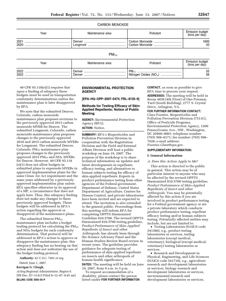 Carbon Monoxide Emission Budgets 2021-2022 | PDF | United States ...