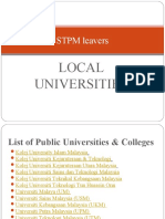 STPM Leavers: Local Universities