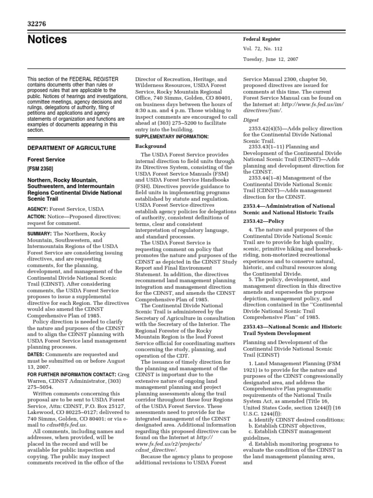 Notices: Directives/fsm/. Digest | PDF | Trail | United States Forest ...