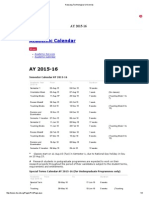 NTU Academic Calendar 2015-16