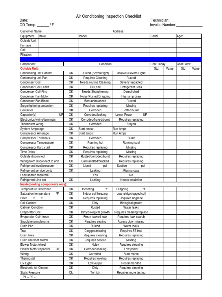 BQS Checklist Leak Capacitor