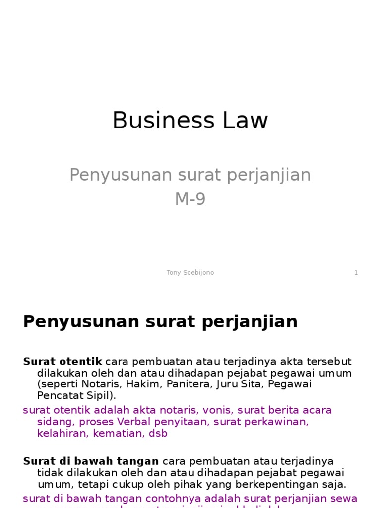 13 Penyusunan Surat Perjanjian