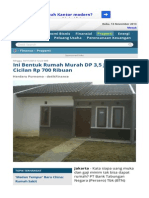 DetikFinance - Ini Bentuk Rumah Murah DP 3 - 5 Juta Dan Cicilan RP 700 Ribuan