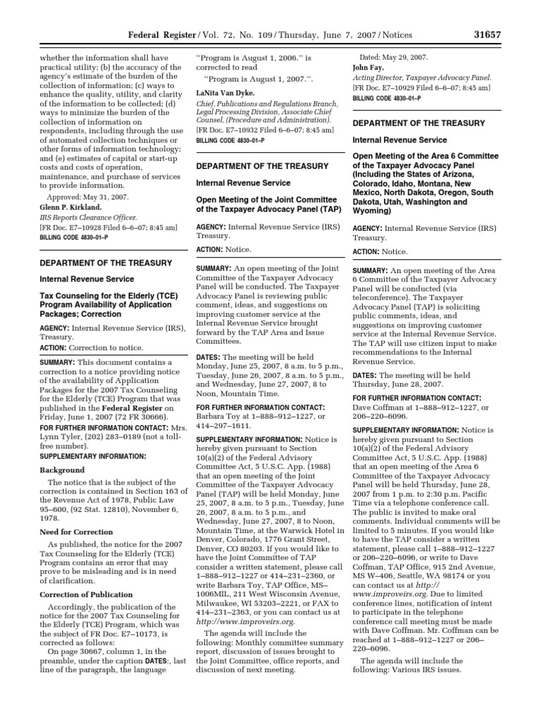 IRS Tax Counseling Program Updates | PDF