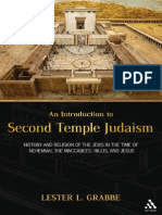 Lester L. Grabbe Introduction To Second Temple Judaism - History and Religion of The Jews in The Time of Nehemiah, The Maccabees, Hillel, and Jesus