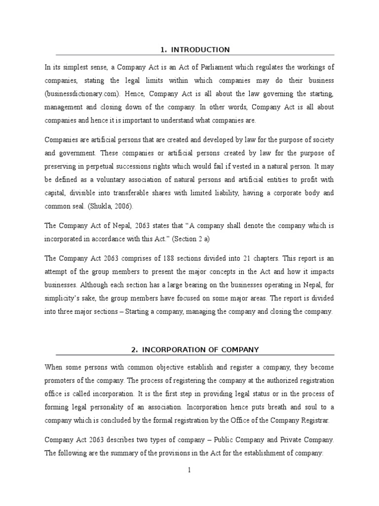 Summary of Company Act 2063 Nepal | PDF | Liquidation | Business