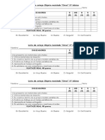 Lista de Cotejo Circo