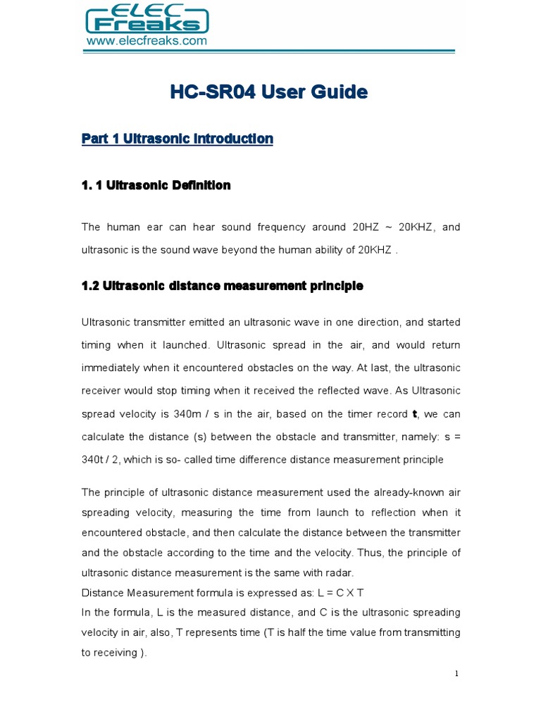 HC-SR04 Ultrasonic Module Guide | PDF | Ultrasound | Transmitter