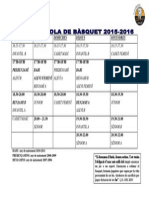 Horaris Entrenament 2015-16