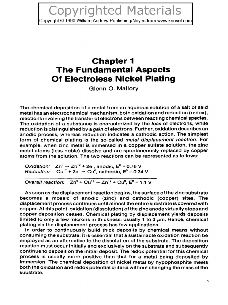 Electroless Nickel Introduction | PDF | Redox | Electrochemistry