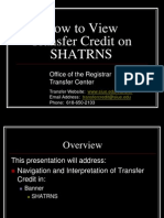 TC Advisor-How to View Transfer Credit-SHATRNS