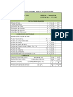 Calculo de Productividad de Las Maquinarias