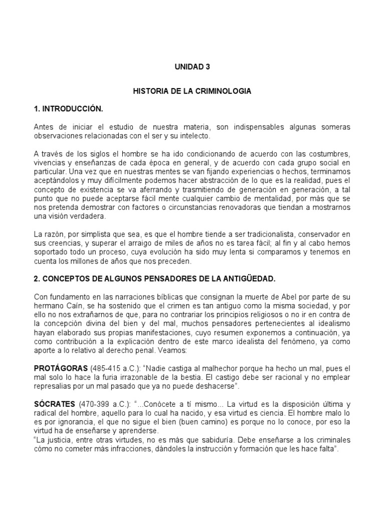 Unidad 3. Historia de La Criminologia Criminología