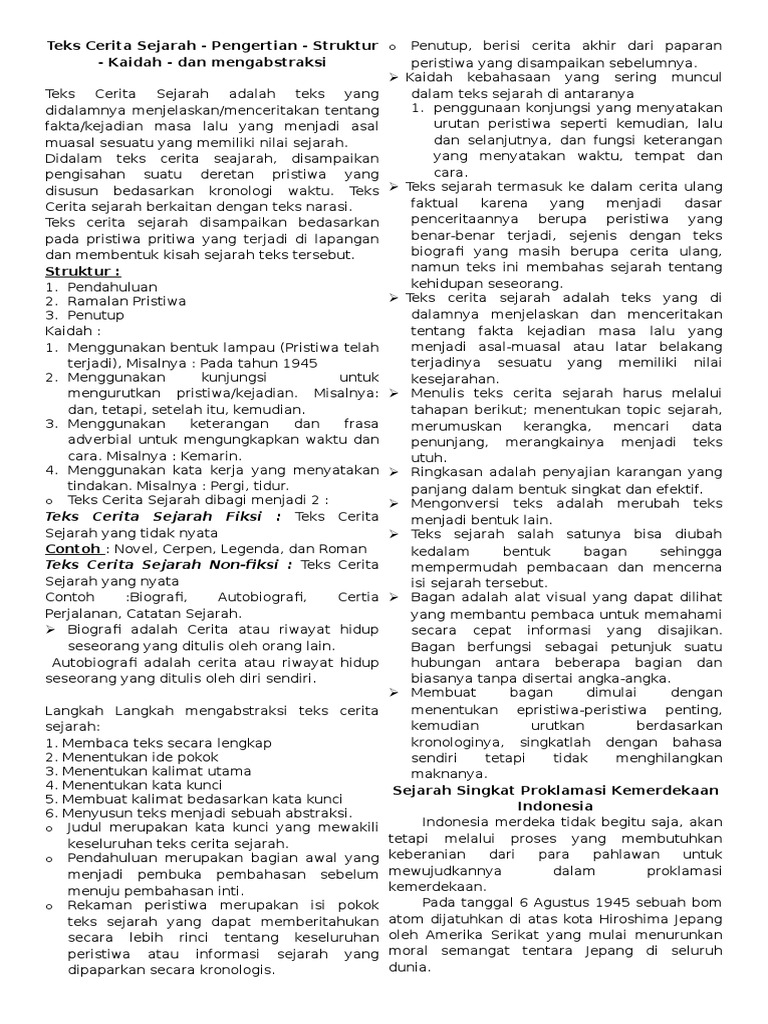 Teks Cerita Sejarah Pengertian Struktur O Penutup Berisi Cerita Akhir Dari Paparan