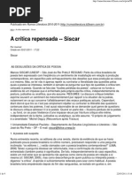 A Crítica Repensada -- Siscar
