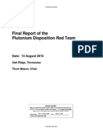 Department of Energy Oak Ridge National Laboratory Plutonium Disposition Red Team Report