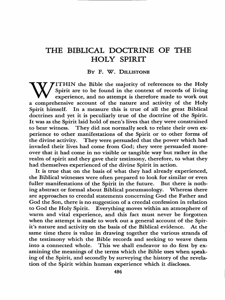 The Biblical Doctrine of The Holy Spirit | PDF | Messiah | Jesus