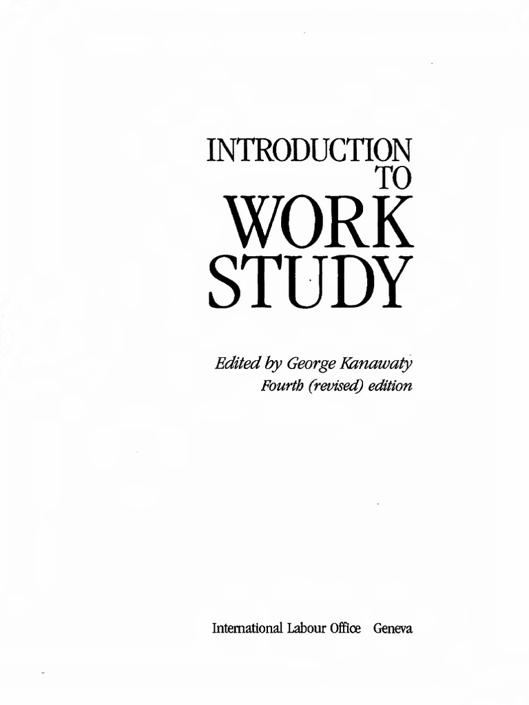 Introduction To Work Study | PDF | International Labour Organization