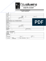 Ficha de atendimento para dados processuais