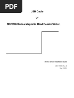 USB Cable of MSR206 Series Magnetic Card Reader Writer Installation Guide