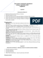 Tematica Suplimentara Ex. Selectionare Septembrie 2015