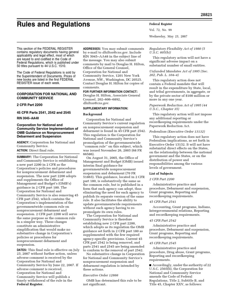 Rule Grants, Other Financial Assistance, and Nonprocurement Agreements