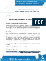 Actividad de Aprendizaje Unidad 1 Introduccion A Los Sistemas de Gestion de La Calidad