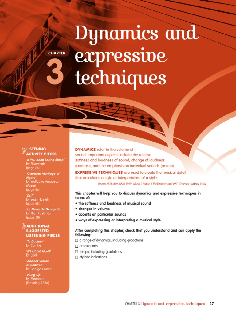 Dynamics and Expressive Techniques in Music | PDF | String Instruments ...