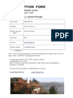 Subscription Form: Permaculture Design Course Corga Da Pereira, Central Portugal